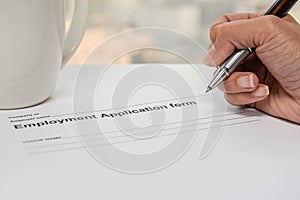 Writing Employment application form