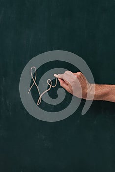 Writing on green chalkboard