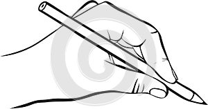 Writing hand with pencil