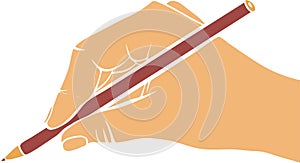 Writing hand with pencil