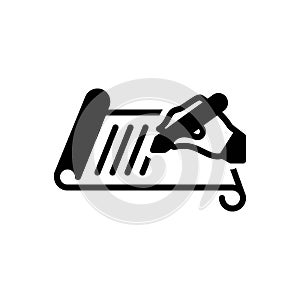 Black solid icon for Writing, article and message