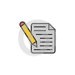 Writing icon in colored version