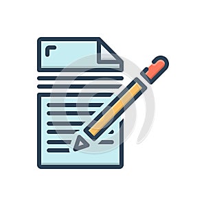 Color illustration icon for Writing, editors and writer photo