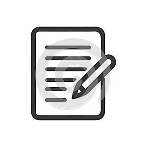 Simple Document Editing Icon: Writing, Note Taking, and Checklist Concept