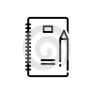 Black line icon for Writing, script and handwriting