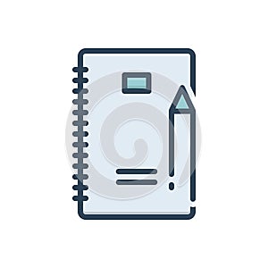 Color illustration icon for Writing, script and handwritting photo