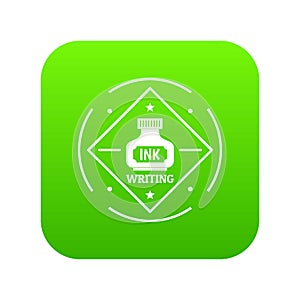 Writing ink icon green vector