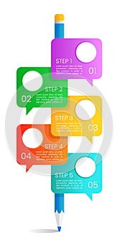 Writing learning skills infographic chart design template
