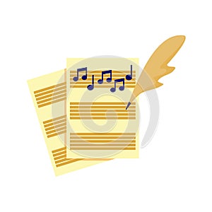 Writing Music Song Tablature Vector Illustration Graphic