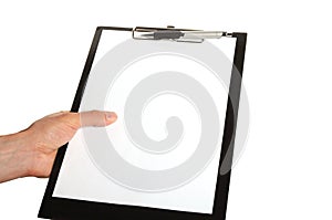 Writing a note on a clipboard