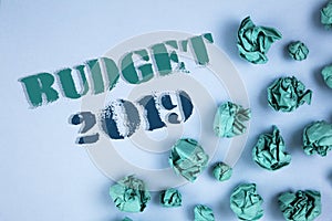 Writing note showing Budget 2019. Business photos showcasing New year estimate of incomes and expenses Financial Plan