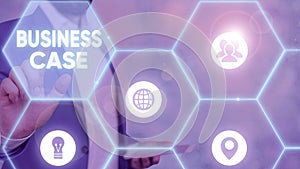 Writing note showing Business Case. Business photo showcasing provides justification for undertaking a project or program