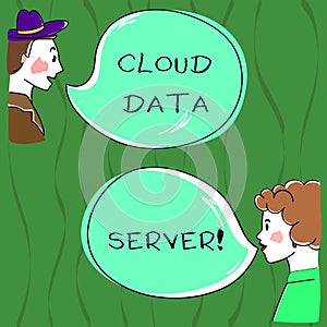 Writing note showing Cloud Data Server. Business photo showcasing built hosted through computing platformInternet