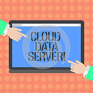 Writing note showing Cloud Data Server. Business photo showcasing built hosted through computing platformInternet