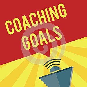 Writing note showing Coaching Goals. Business photo showcasing Empowers individuals Encourages them to take responsibility