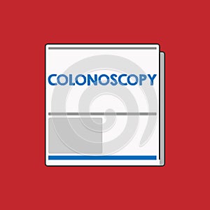 Writing note showing Colonoscopy. Business photo showcasing Endoscopic examination of the large bowel Colon diagnosis