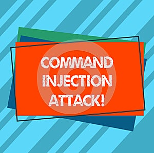 Writing note showing Comanalysisd Injection Attack. Business photo showcasing execution of arbitrary comanalysisds on the host OS