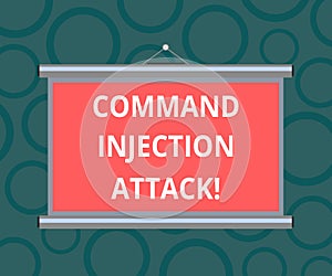 Writing note showing Comanalysisd Injection Attack. Business photo showcasing execution of arbitrary comanalysisds on the host OS photo