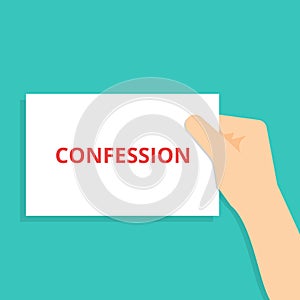 Writing note showing Confession