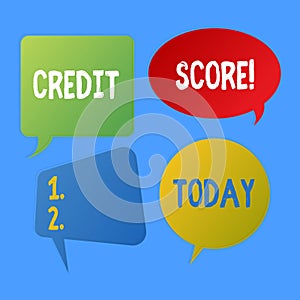 Writing note showing Credit Score. Business photo showcasing numerical expression based on level analysis of