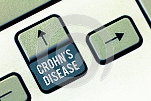 Writing note showing Crohn s is Disease. Business photo showcasing inflammatory disease of the gastrointestinal tract