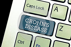 Writing note showing Crohn s is Disease. Business photo showcasing inflammatory disease of the gastrointestinal tract