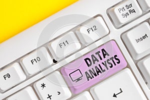 Writing note showing Data Analysts. Business photo showcasing Programmer Design and Create Report Identifies patterns