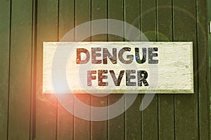Writing note showing Dengue Fever. Business photo showcasing infectious disease caused by a flavivirus or aedes photo
