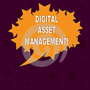 Writing note showing Digital Asset Management. Business photo showcasing Business processes for analysisaging digital