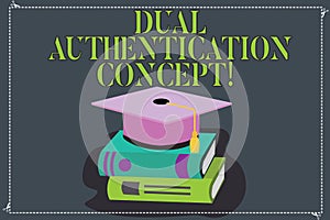 Writing note showing Dual Authentication Concept. Business photo showcasing Need two types of credentials for authentication Color