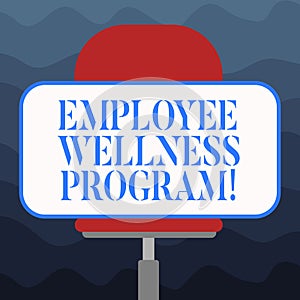 Writing note showing Employee Wellness Program. Business photo showcasing Help improve the health of its labor force