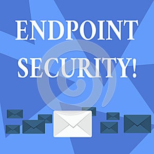 Writing note showing Endpoint Security. Business photo showcasing the methodology of protecting the corporate network