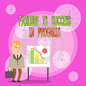 Writing note showing Failure Is Success In Progress. Business photo showcasing You have to make mistakes for improvement