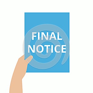 Writing note showing Final Notice