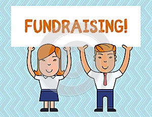 Writing note showing Fundraising. Business photo showcasing seeking to generate financial support for charity or cause.