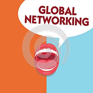 Writing note showing Global Networking. Business photo showcasing Communication network which spans the entire Earth WAN