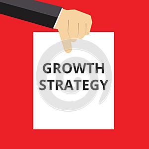 Writing note showing Growth Strategy photo