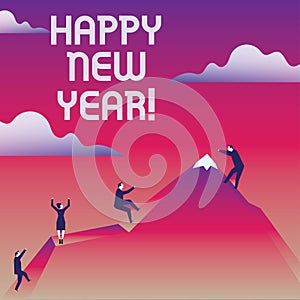 Writing note showing Happy New Year. Business photo showcasing Greeting Celebrating Holiday Fresh Start Best wishes.