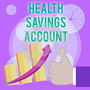 Writing note showing Health Savings Account. Business photo showcasing users with High Deductible Health Insurance