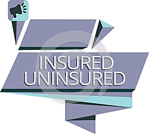 Writing note showing Insured Uninsured. Business photo showcasing Company selling insurance Checklist to choose from