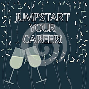 Writing note showing Jumpstart Your Career. Business photo showcasing Make it work successfully after a period of