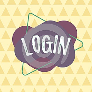 Writing note showing Login. Business photo showcasing Entering website Blog using username and password Registration Asymmetrical