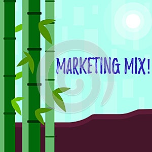 Writing note showing Marketing Mix. Business photo showcasing Actions to promote brand product in market Colorful Set of
