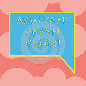 Writing note showing New Year Fresh Start. Business photo showcasing Time to follow resolutions reach out dream job