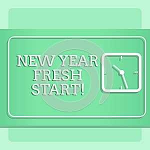 Writing note showing New Year Fresh Start. Business photo showcasing Time to follow resolutions reach out dream job