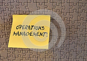 Writing note showing Operations Management. Business photo showcasing ensure Inputs to Output the Production and