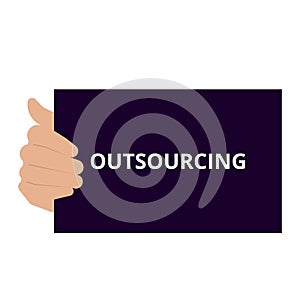 Writing note showing Outsourcing