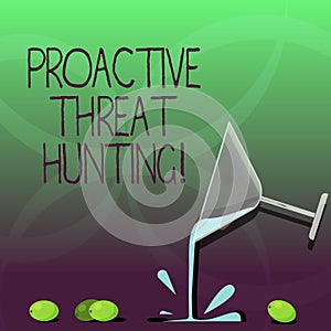 Writing note showing Proactive Threat Hunting. Business photo showcasing focused and iterative approach to searching out