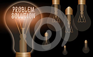 Writing note showing Problem Solution. Business photo showcasing solving consists of using generic methods in orderly manner