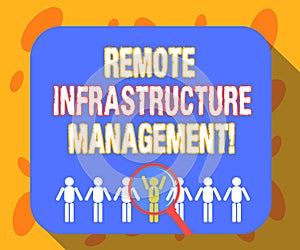 Writing note showing Remote Infrastructure Management. Business photo showcasing Managing of computer hardware and